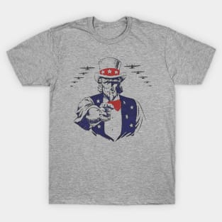 Uncle Sam Aviation Planes WW2 Vintage Propaganda T-Shirt